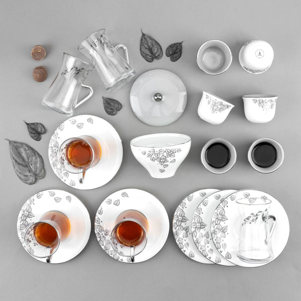 Tea And Arabic Coffee Set 19Pcs From Lilac - Grey
