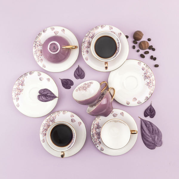 Turkish  Coffee Set 12Pcs From Lilac - Purple