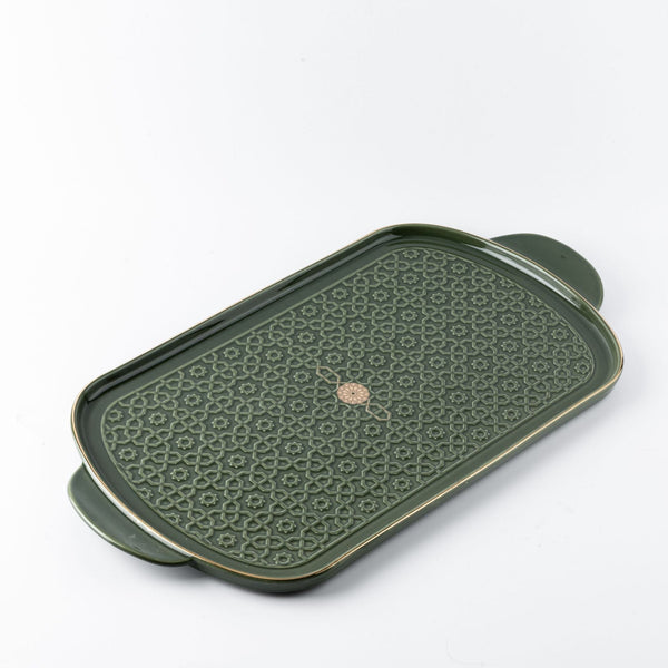 Serving Tray From Rosette - Green