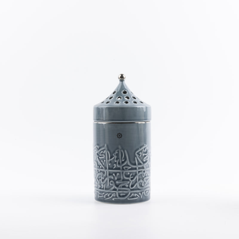 Otantik Porcelain Incense Burner From Jiwar Blue + Silver MS Department Store Oman