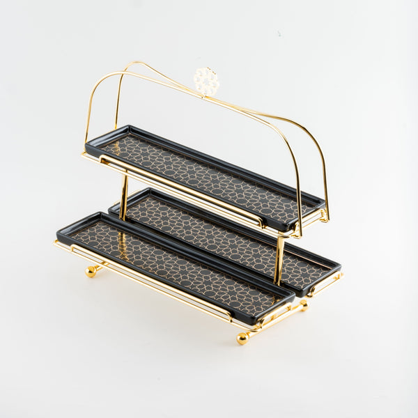 multi layer serving stand - silver
