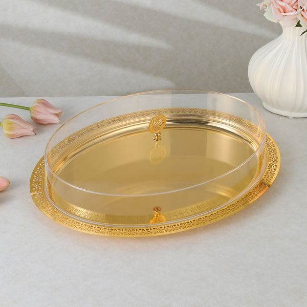 luxury round tray - Gold