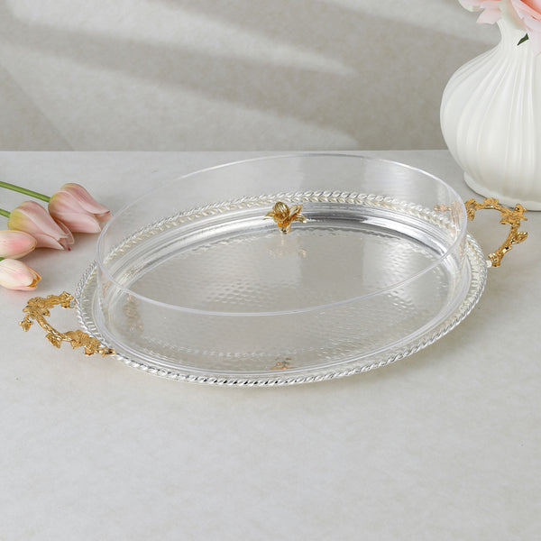 luxury tray with cover - Silver