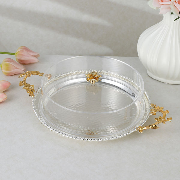 luxury tray with cover - Silver