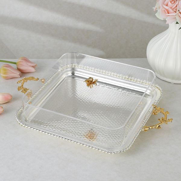 luxury tray with cover - Silver