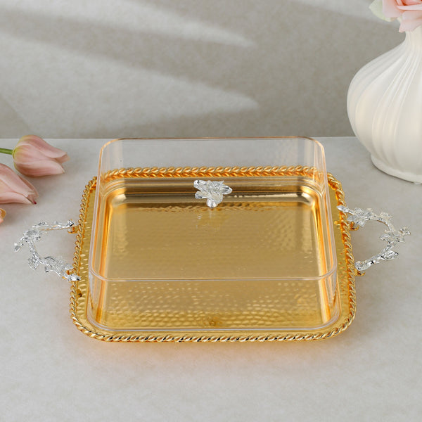 luxury tray with cover - Gold