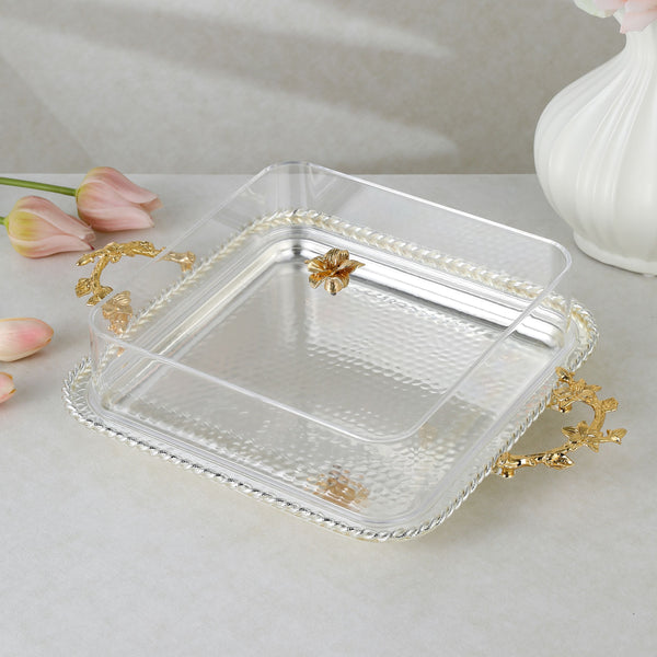 luxury tray with cover - Silver
