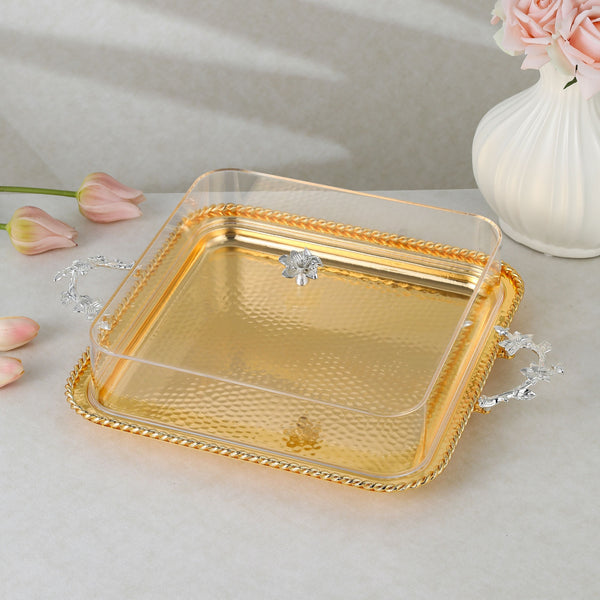 luxury tray with cover - Gold