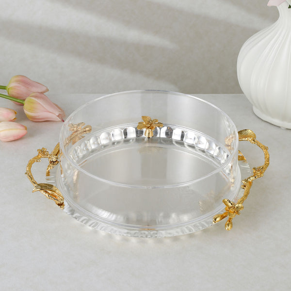 luxury tray with cover - Silver