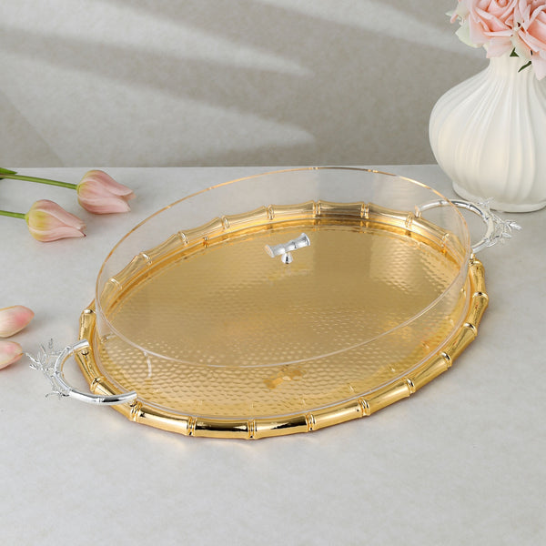 luxury tray with cover - Gold