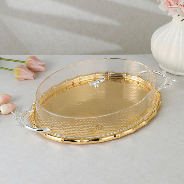 luxury tray with cover - Gold