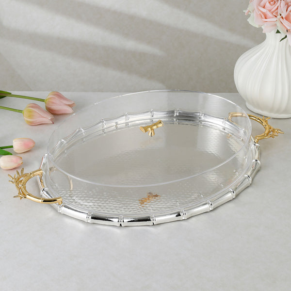 luxury tray with cover - Silver