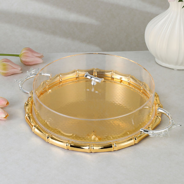 luxury tray with cover - Gold