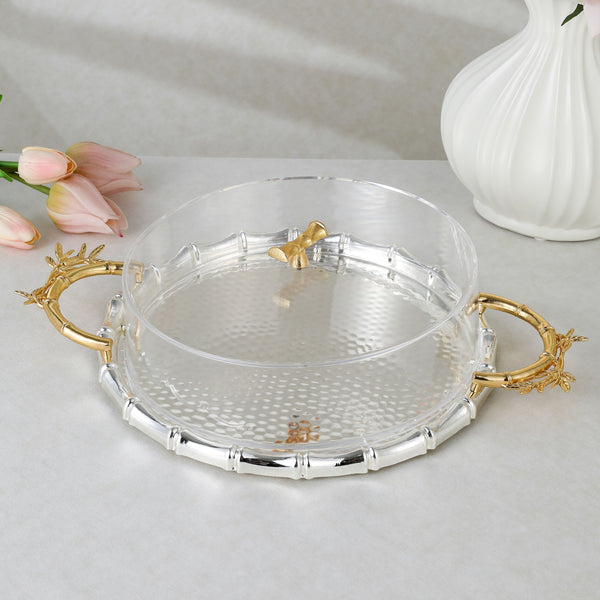 luxury tray with cover - Silver