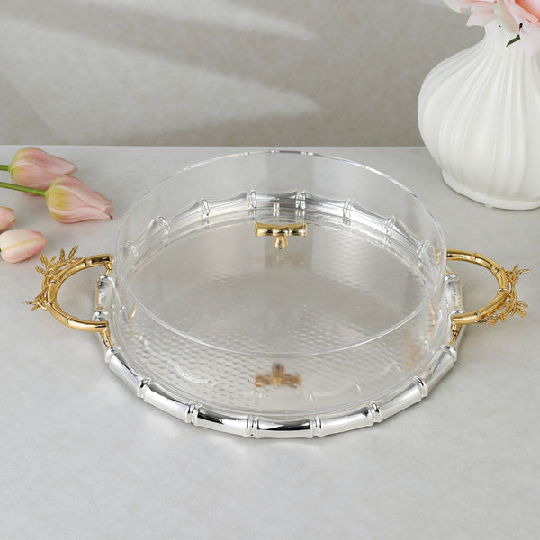 luxury tray with cover - Silver