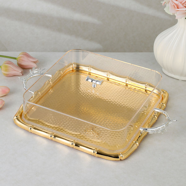 luxury tray with cover - Gold