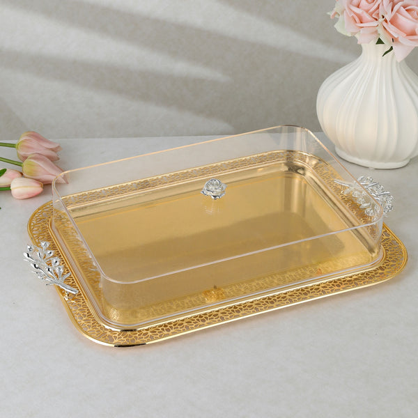 luxury tray with cover - Gold