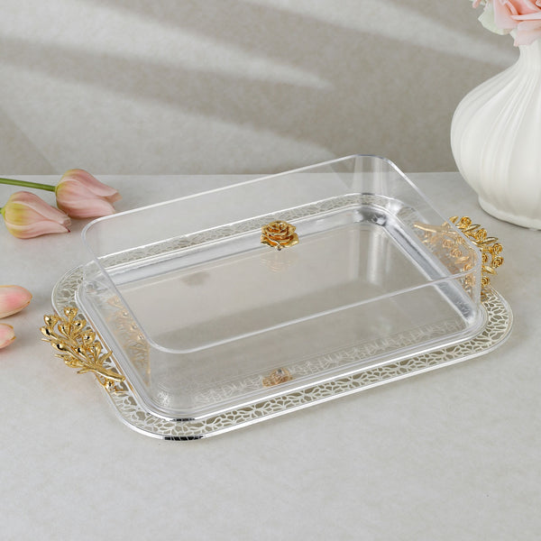 luxury tray with cover - Silver