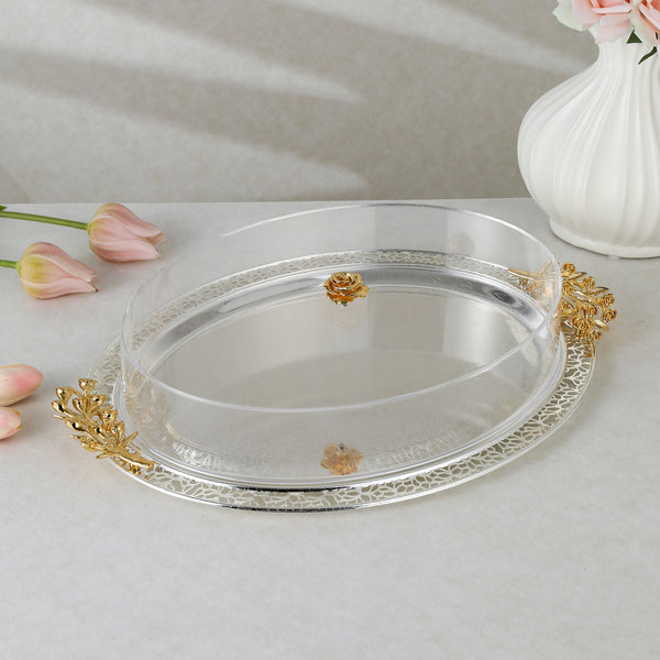 luxury tray with cover - Silver