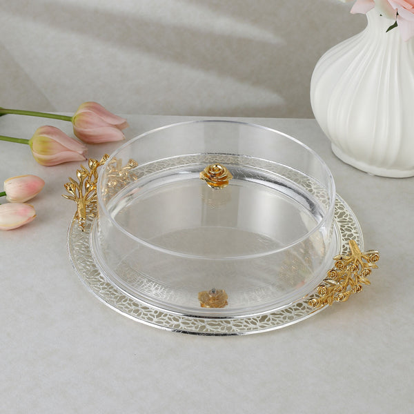 luxury tray with cover - Silver