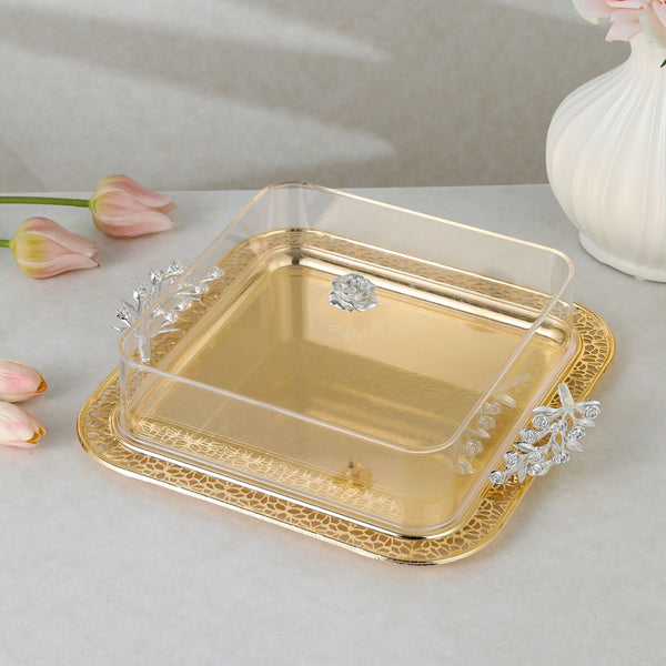 luxury tray with cover - Gold
