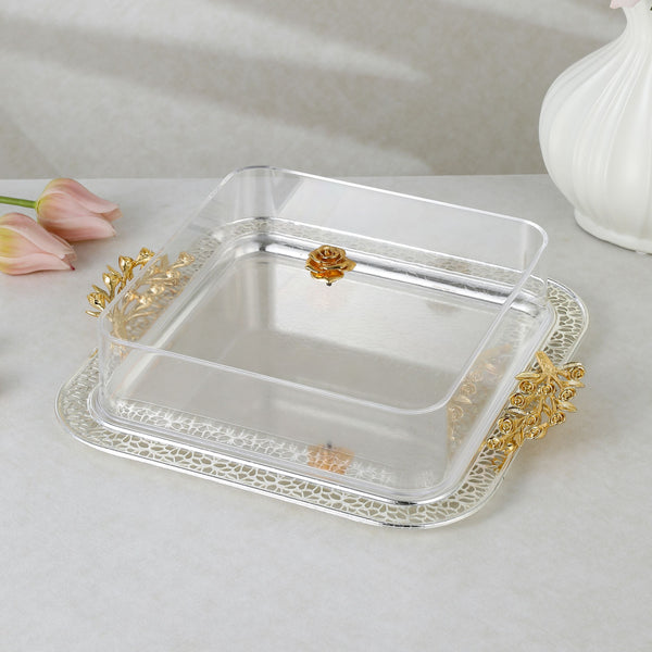 luxury tray with cover - Silver