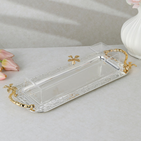 luxury tray with cover - Silver
