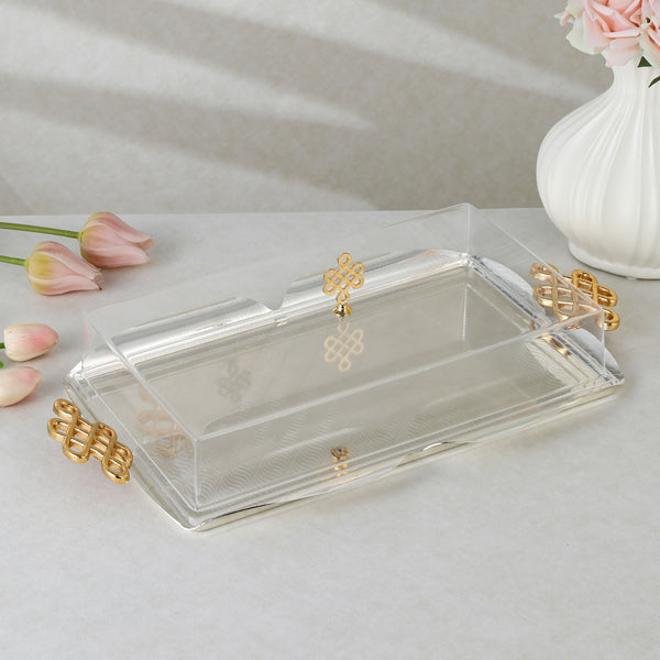 luxury tray with cover - Silver