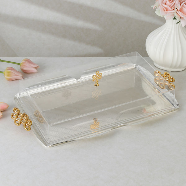 luxury tray with cover - Silver