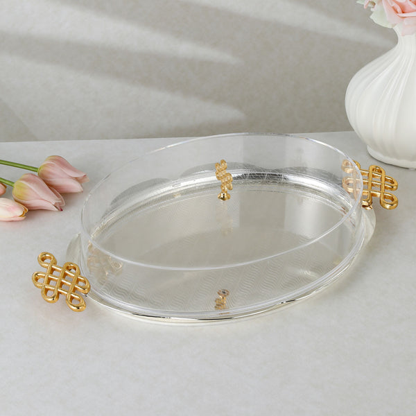 luxury tray with cover - Silver