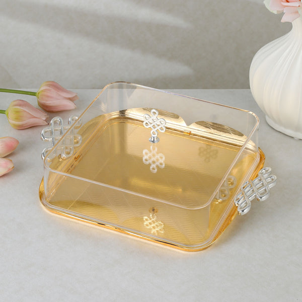 luxury tray with cover - Gold