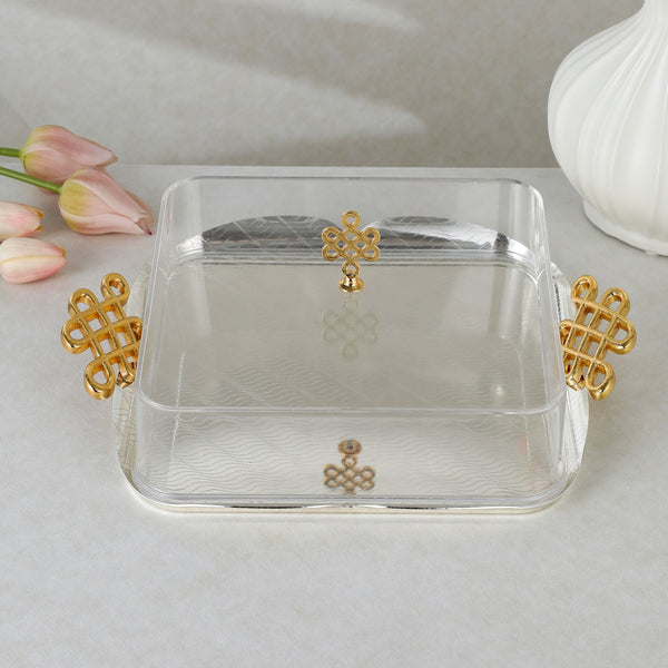 luxury tray with cover - Silver