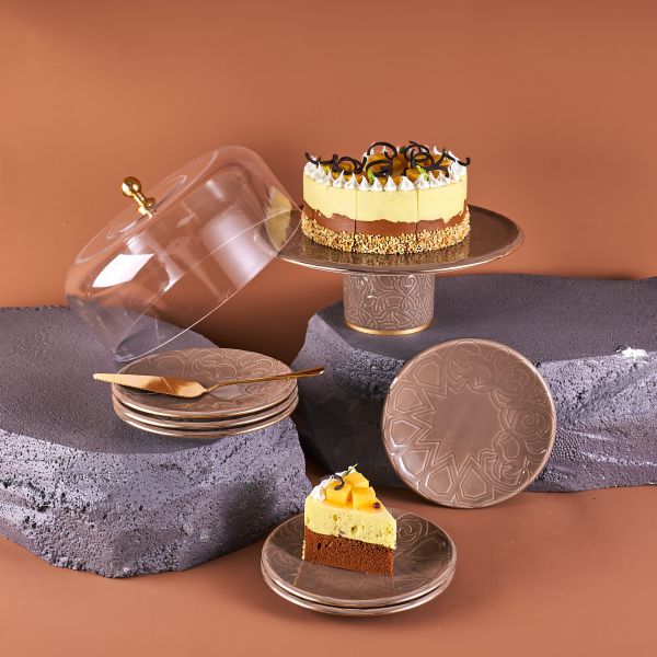 Cake  Serving Set 9Pcs From Majlis - Brown