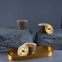 Sweet Bowls Set With Porcelain Tray 7 Pcs From Majlis - Grey