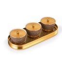 Sweet Bowls Set With Porcelain Tray 7 Pcs From Majlis - Brown