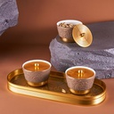 Sweet Bowls Set With Porcelain Tray 7 Pcs From Majlis - Brown