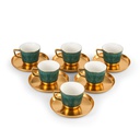Tea Porcelain Set 12 Pcs From Majlis - Green