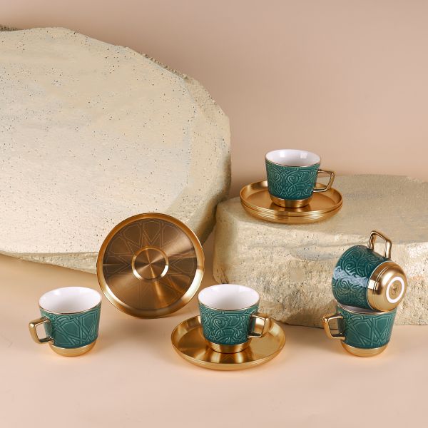 Tea Porcelain Set 12 Pcs From Majlis - Green