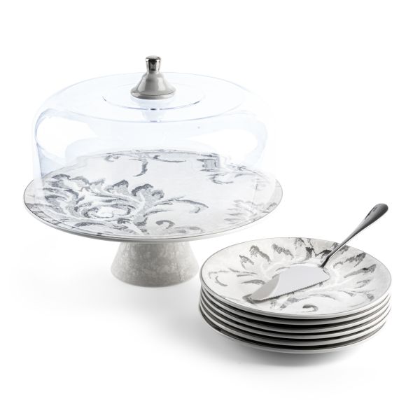Cake  Serving Set 9Pcs From Harir - Grey