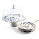 Cake  Serving Set 9Pcs From Harir - Blue