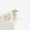 Medium Porcelain vase With Cover From Rattan - Pearl