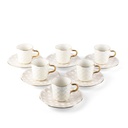 Turkish  Coffee Set 12Pcs From Rattan - Pearl