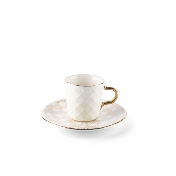 Turkish  Coffee Set 12Pcs From Rattan - Pearl