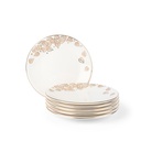 6pcs plate 7.5&quot;- snow white + gold   