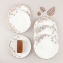 6pcs plate 7.5&quot;- snow white + gold   