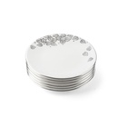 8pcs cake set ( 1big plate w foot n cover  6 small plate 1 ss cake server) - grey+silver   