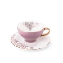 6cup 6saucer 200CC - white saucer purple cup+gold   