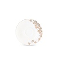 6cup 6 saucer 80CC - white saucer beige cup+gold   