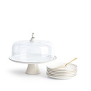 Cake  Serving Set 9Pcs From Crown - Silver