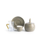Tea And Arabic Coffee Set 19Pcs From Crown - Grey